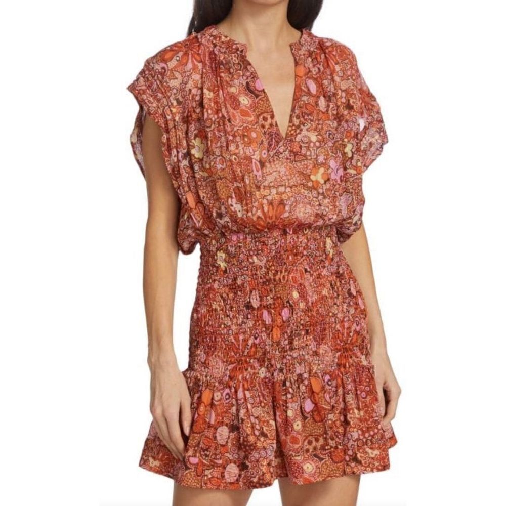 A.L.C. Carly Smocked Silk Minidress NWT Size 4